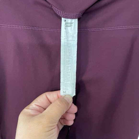 Fabletics Ruched Leggings Size Medium Burgundy Gym Yoga Active High Waisted - Picture 6 of 9